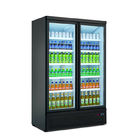 Refroidisseur multi de boisson de plate-forme de porte de supermarché réfrigéré en verre droit commercial d'étalage