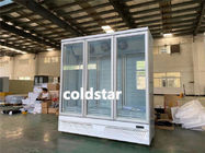Réfrigérateur droit d'affichage de portes commerciales en verre 3 de matériel de réfrigération de supermarché