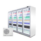 Avec un réfrigérateur plus froid de porte de système distant d'affichage d'étalage de boissons en verre verticales de supermarché
