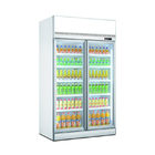Un congélateur de réfrigérateur plus froid d'affichage de porte à deux battants d'affichage professionnel