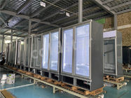 Réfrigérateur en verre de refroidissement d'affichage de porte de fan verticale de supermarché
