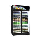 Réfrigérateur en verre droit d'affichage de porte de boissons de réfrigérateur commercial de lait avec le contrôleur de Digital