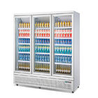 Réfrigérateur droit d'affichage de portes commerciales en verre 3 de matériel de réfrigération de supermarché