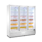 Étalage réfrigéré en verre droit de boisson du refroidisseur 3 de portes de réfrigérateur commercial d'affichage