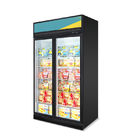 Vitrine en verre droite de congélateur de porte de marchandiseur de réfrigérateur de supermarché