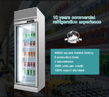 Congélateur en verre vertical de portes du matériel de réfrigération 400L de supermarché avec le système de refroidissement de fan