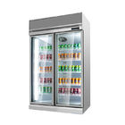 Réfrigérateur promotionnel de porte à deux battants de réfrigérateur avec le réfrigérateur commercial d'affichage de congélateur de boisson de porte en verre