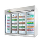 Réfrigérateur en verre commercial d'affichage de boisson de 4 portes avec le contrôleur de température de Digital