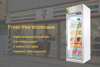 Congélateur en verre vertical de portes du matériel de réfrigération 400L de supermarché avec le système de refroidissement de fan