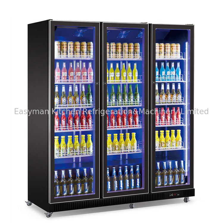 Matériel de réfrigération commercial de bière de 3 portes de refroidisseur vertical de boissons