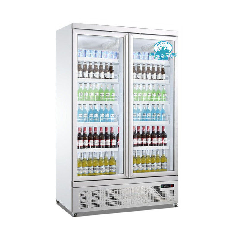 Étalage droit de réfrigérateur de porte de boisson de refroidisseur en verre d'affichage pour le supermarché