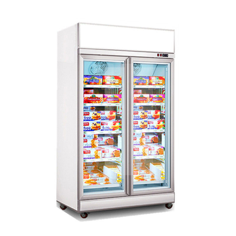 Réfrigérateur en verre de crème glacée de vitrine de porte de congélateur droit de supermarché de NSF
