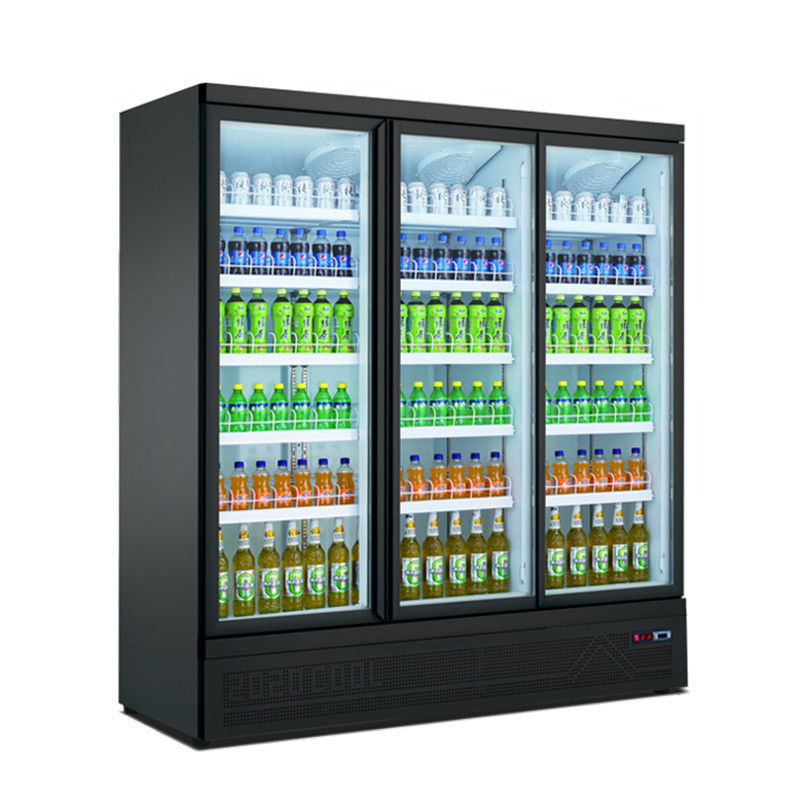 Réfrigérateur vertical de vente chaud de porte en verre commerciale pour montrer le lait de boisson