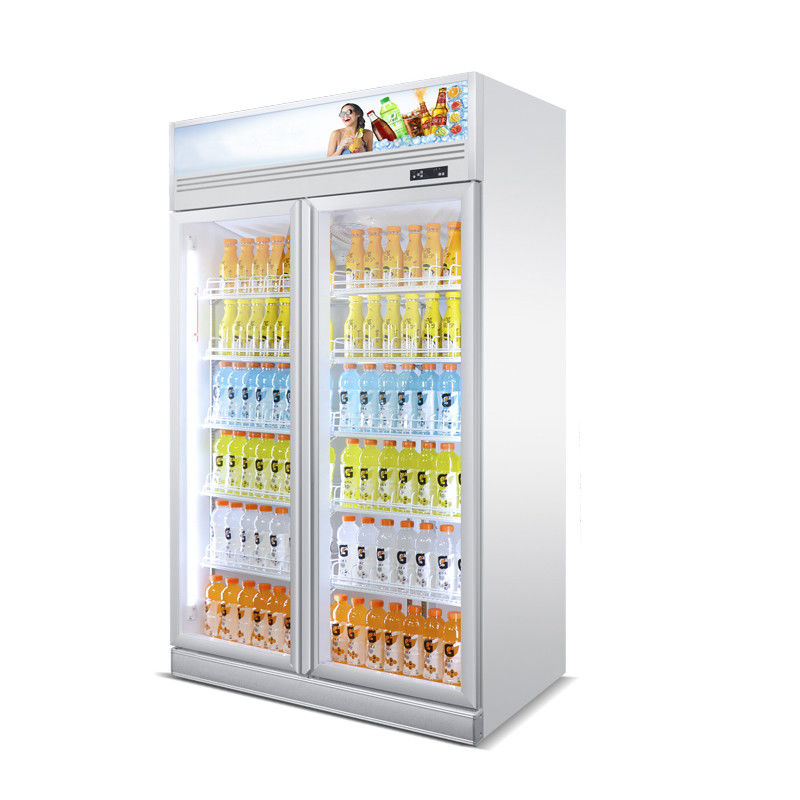 Le supermarché droit frigorifié présentent le réfrigérateur en verre de réfrigérateur de refroidisseur de boisson de bière de porte