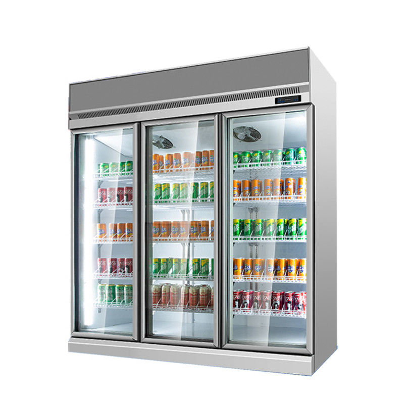 Les boissons montrent le refroidisseur en verre de bouteille en verre de bière de porte de réfrigérateur de supermarché de réfrigérateur avec du CE approuvé