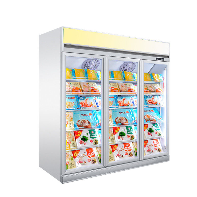 1-2-3-4 congélateur en verre de porte tenant l'étalage réfrigéré