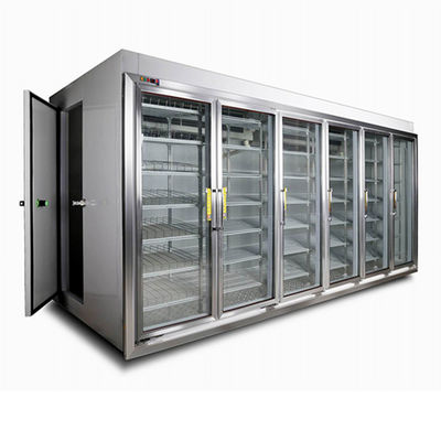 Froid supermarché de pièce de Stroage de polyuréthane en verre de porte boisson au lait la promenade dans le refroidisseur