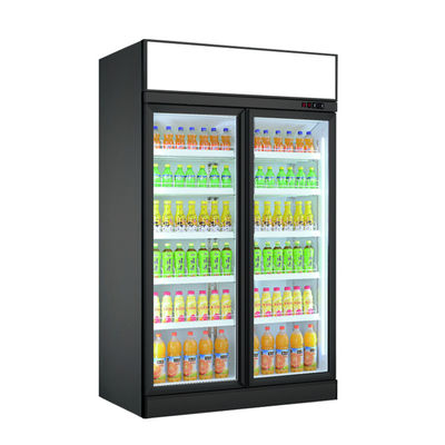 Les réfrigérateurs d'affichage de supermarché doublent le refroidisseur droit de boisson de boissons de porte de réfrigérateur en verre de bière