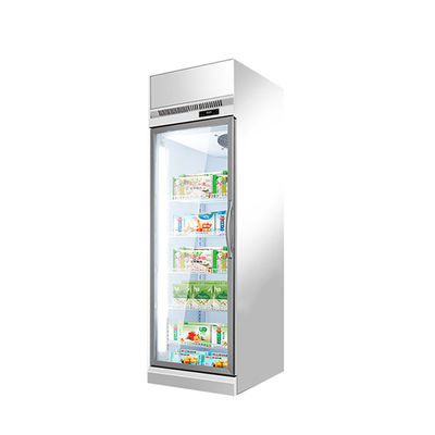 Congélateur en verre vertical de portes du matériel de réfrigération 400L de supermarché avec le système de refroidissement de fan